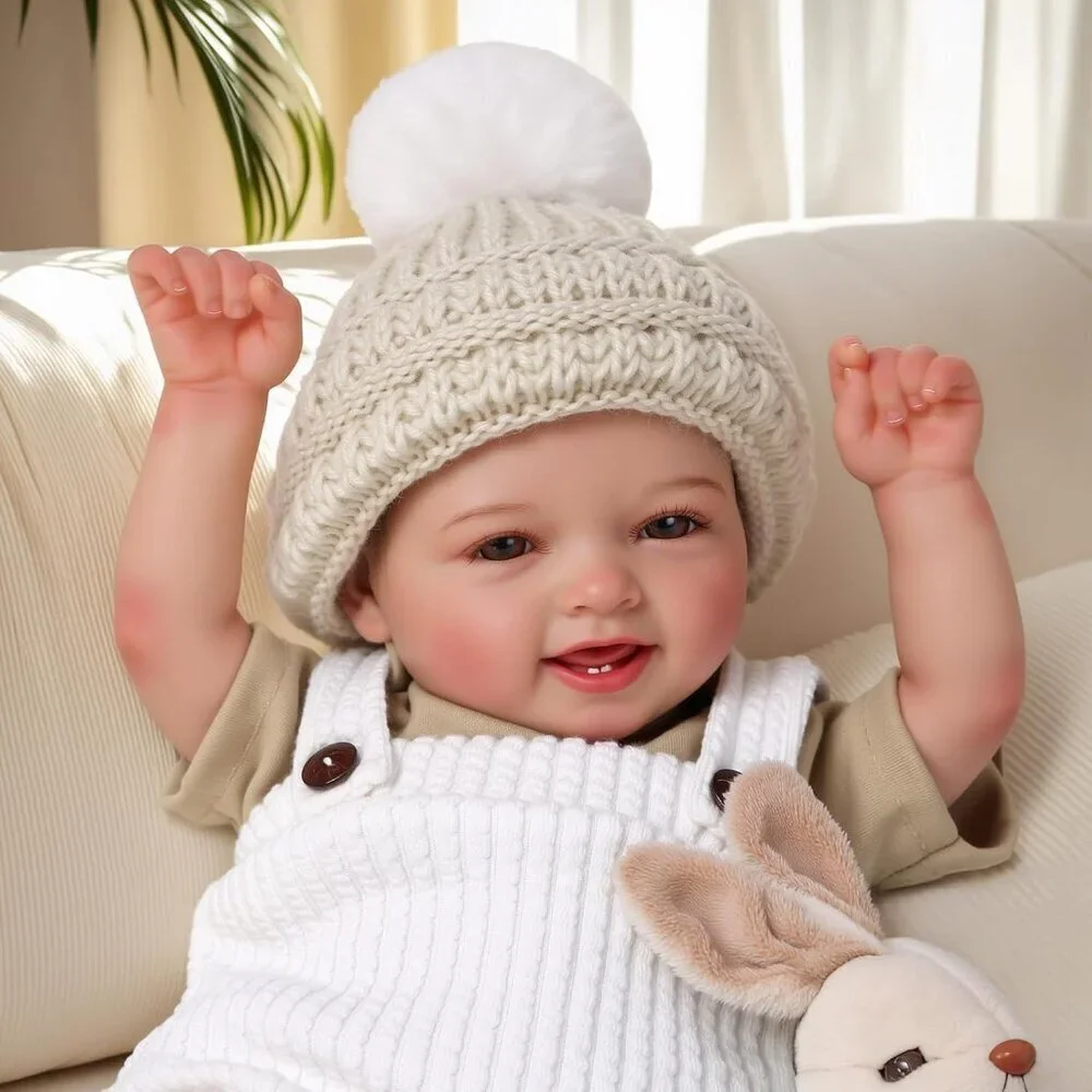 🆕17inch Soft Cloth Body Newborn Baby Dolls Poseable Limbs Sweet Smile Doll Girl